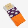 Oranžovo-sivé vzorované unisex ponožky V páru