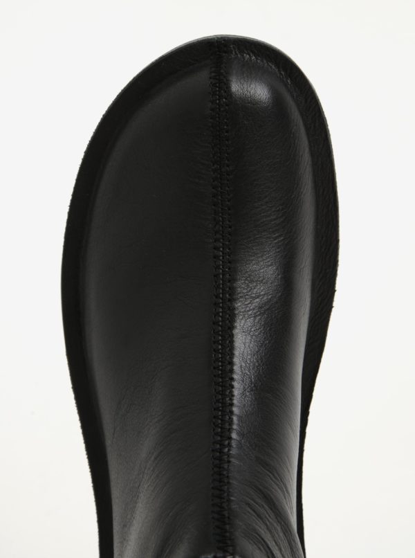 Čierne dámske kožené členkové topánky so zipsom Camper Muffler