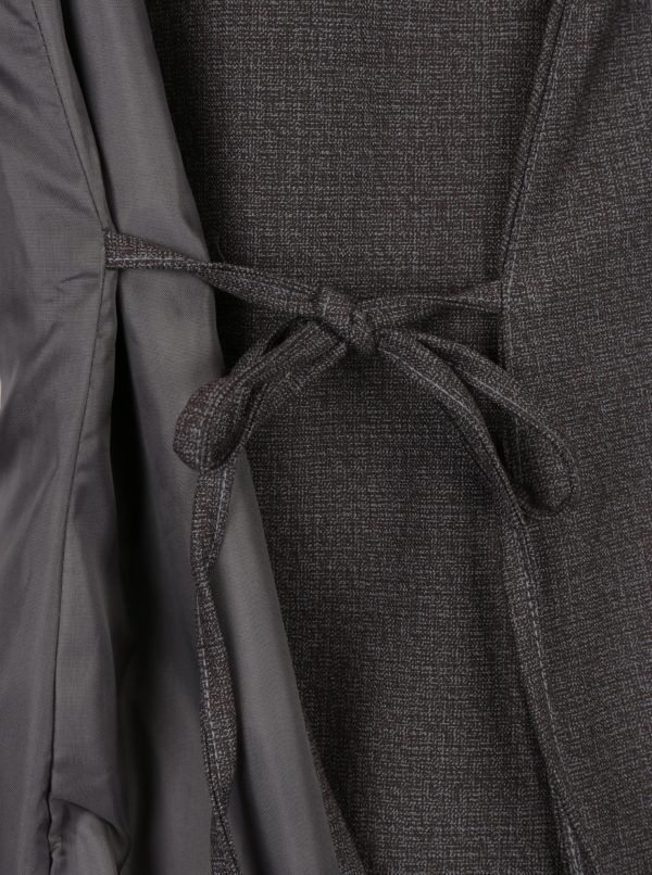 Sivo-hnedá melírovaná vlnená vesta s prímesou hodvábu La femme MiMi