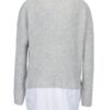 Svetlosivý sveter s prímesou vlny a všitým košeľovým dielom Noisy May Nami