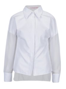 Biela košeľa s priesvitnými rukávmi La femme MiMi