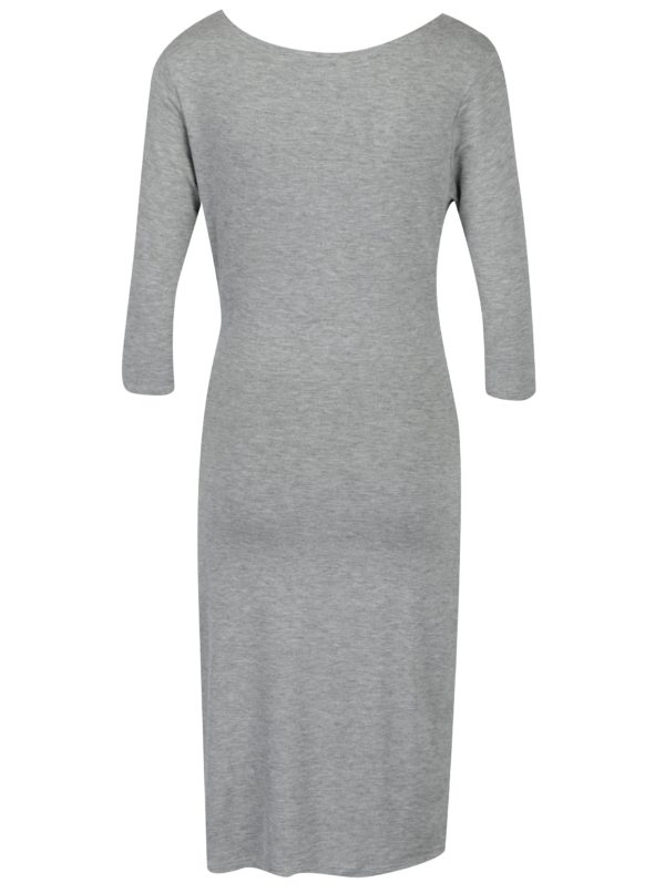 Sivé melírované šaty s prekladaným výstrihom Fever London Alberta
