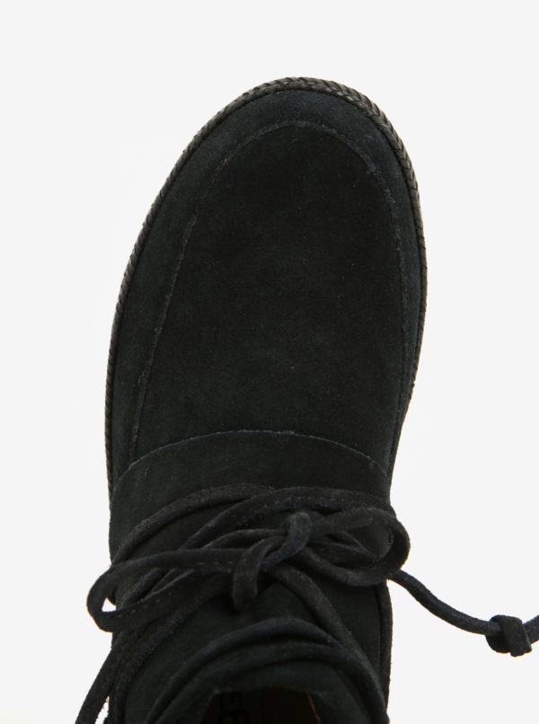 Čierne zimné členkové vodovzdorné semišové topánky UGG Reid