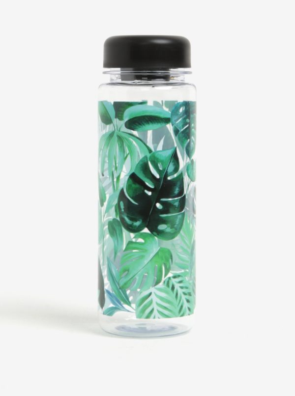 Zelená fľaša na vodu s motívom listov Sass & Belle Botanical Jungle