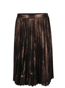 Hnedá metalická plisovaná sukňa ONLY Joyce