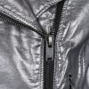 Koženková metalická bunda v striebornej farbe ONLY Ann