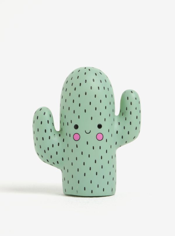 Zelená malá LED lampa v tvare kaktusu Disaster Cactus