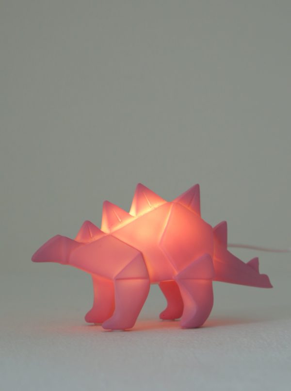 Ružová LED lampička v tvare dinosaura Disaster Dinosaur