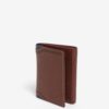 Hnedá kožená peňaženka s perforovanými detailmi Dice Trifold