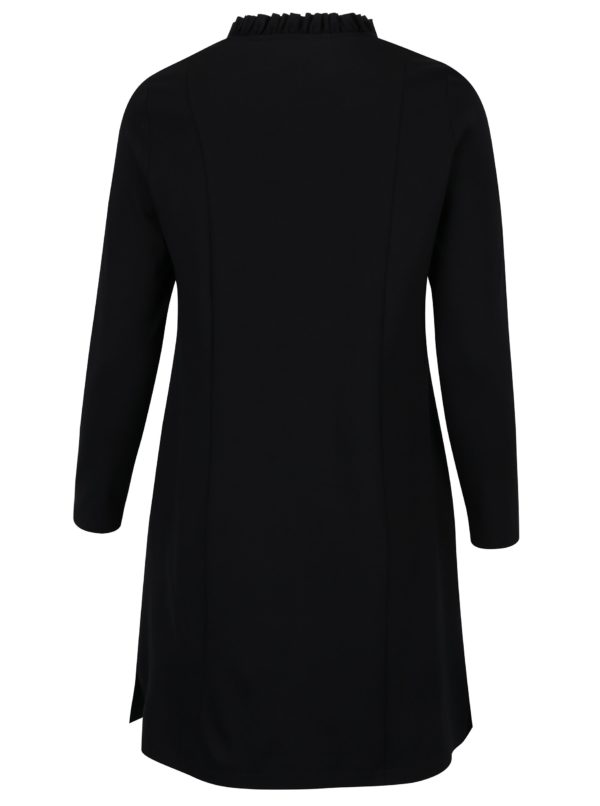 Čierne mikinové šaty s vreckami Ulla Popken