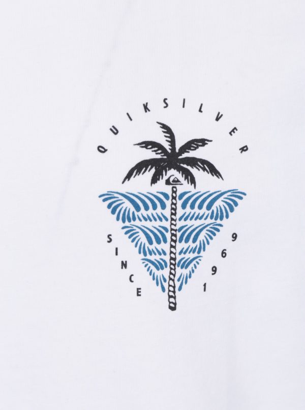 Biele pánske modern fit tričko s potlačou Quiksilver Sust East Palm Break