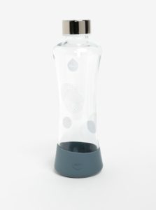 Modrá sklenená fľaša s potlačou EQUA Metallic (550 ml)