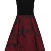 Čierne šaty s vínovou kvetinovou sukňou Ax Paris