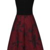 Čierne šaty s vínovou kvetinovou sukňou Ax Paris