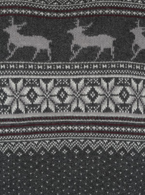 Tmavosivý sveter so vzorom Selected Homme New Reindeer