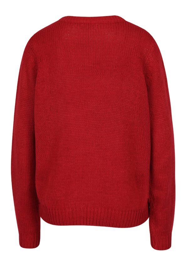 Červený sveter s véčkovým výstrihom Jacqueline de Yong Drink