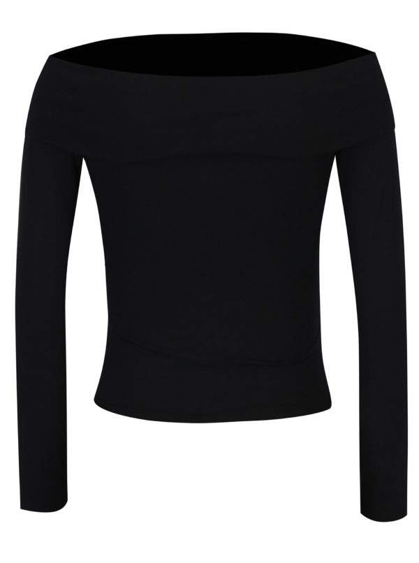Čierne tričko s odhalenými ramenami Miss Selfridge