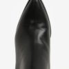 Čierne dámske kožené členkové topánky na podpätku ALDO Etiwiel