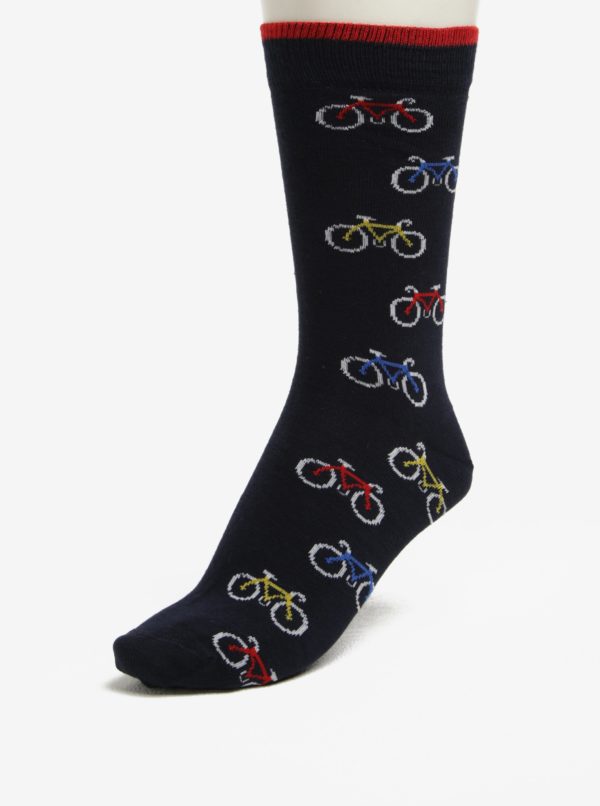 Tmavomodré pánske ponožky s motívom bicyklov ZOOT