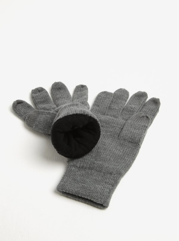 Sivé rukavice Jack & Jones DNA