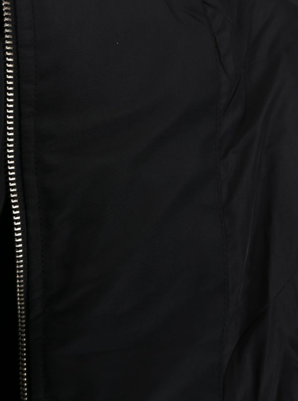 Čierna prešívaná bunda s kožušinkou Miss Selfridge Petites