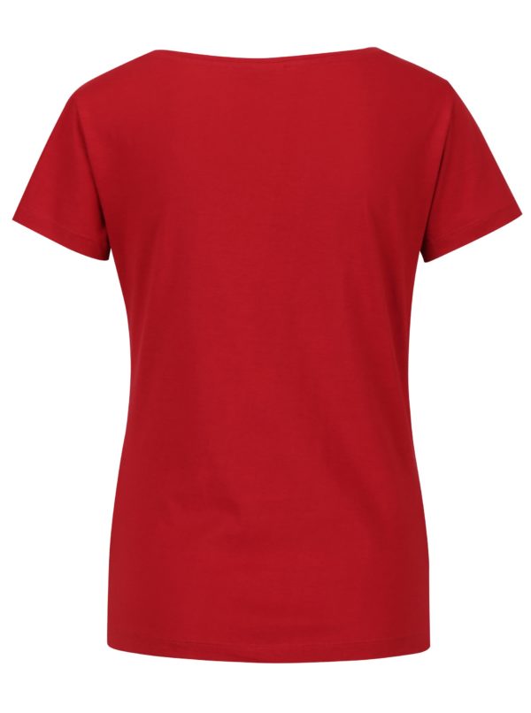 Červené tričko s bielou potlačou Jacqueline de Yong Chicago