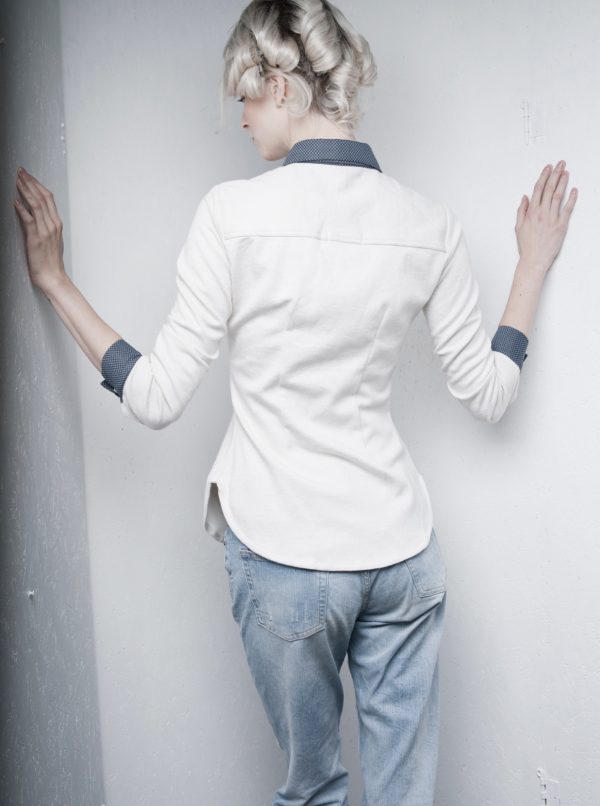 Krémová košeľa s dlhým rukávom La femme MiMi