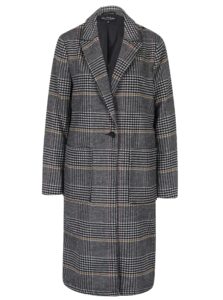 Sivý vzorovaný kabát Miss Selfridge