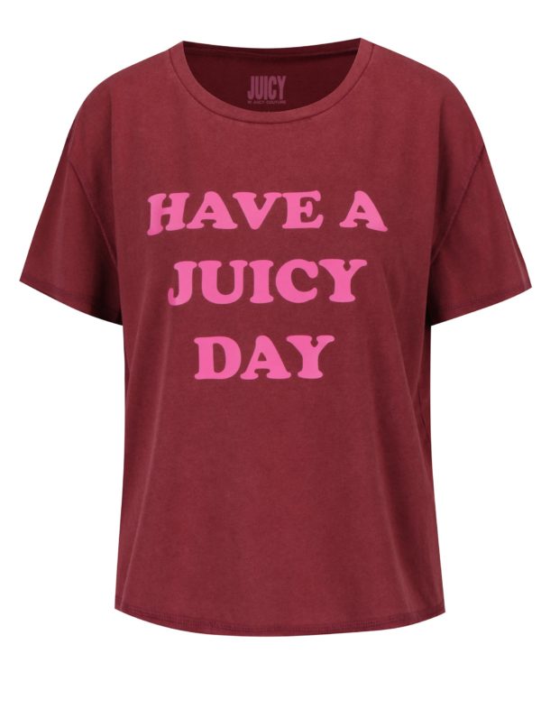 Vínové tričko s potlačou Juicy Couture
