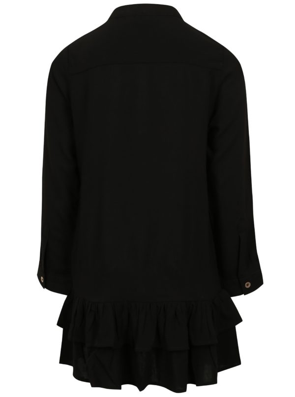 Čierne dievčenské košeľové šaty s volánikmi name it Hassi