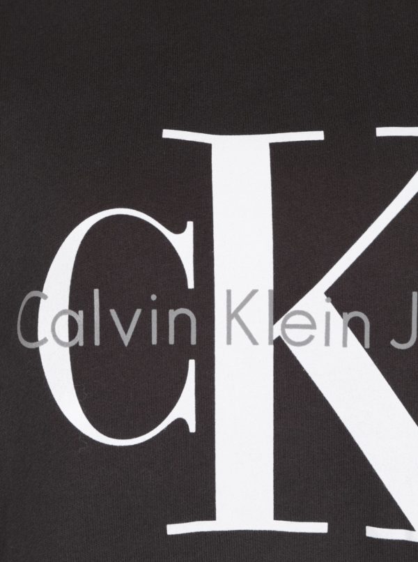 Tmavosivá dámska mikina s potlačou Calvin Klein Jeans Crew 