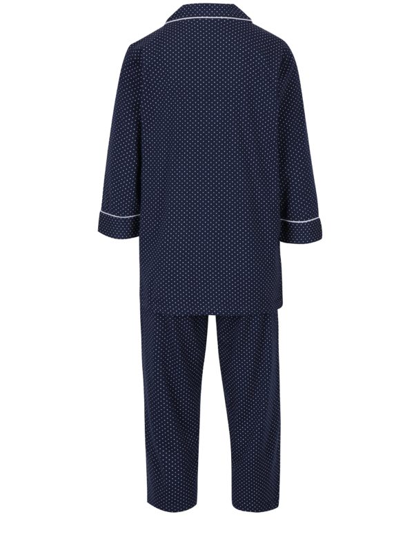 Tmavomodré bodkované pyžamo Lauren Ralph Lauren Heritage  