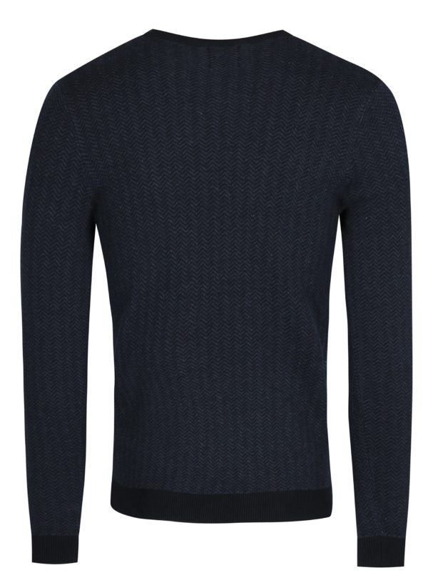 Modrý vzorovaný sveter Burton Menswear London