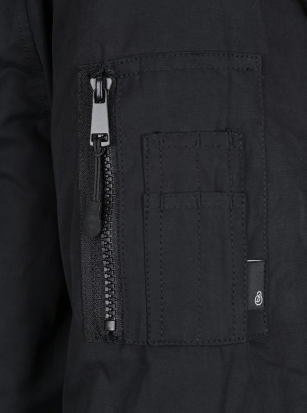 Čierna zimná bunda s umelým kožúškom Burton Menswear London
