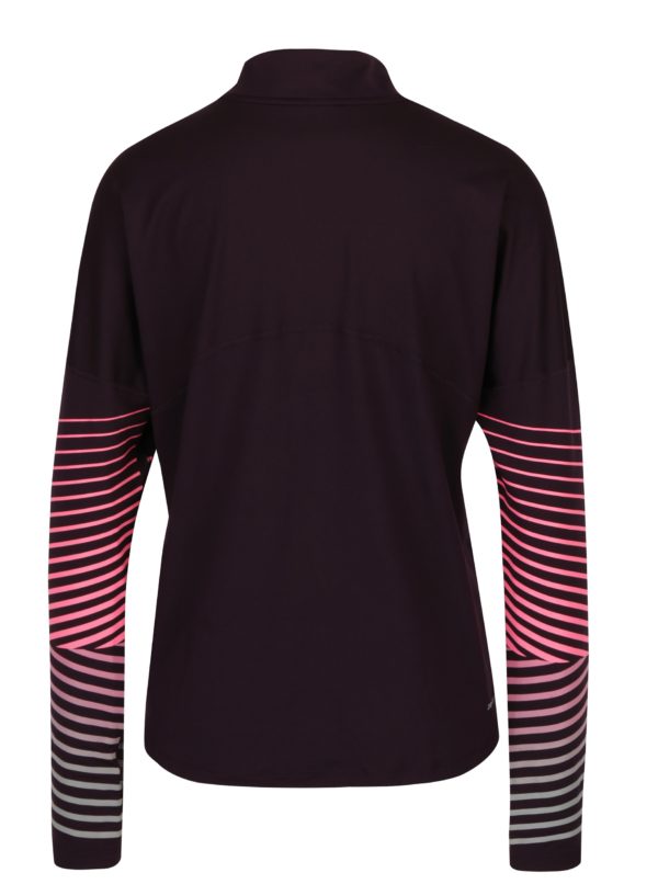 Tmavofialové dámske funkčné tričko s dlhým rukávom Nike Element Flash