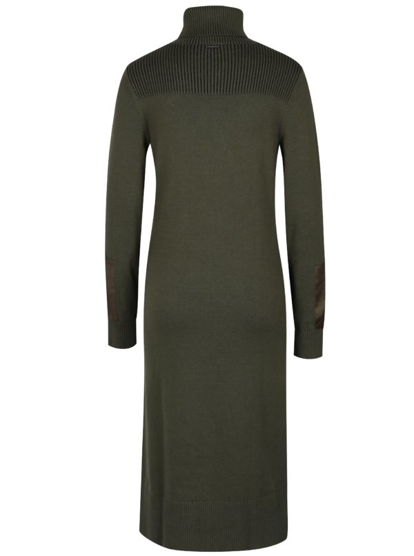 Kaki dámske svetrové šaty s rolákom Calvin Klein Jeans Dean