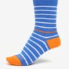 Modro-oranžové pruhované unisex ponožky Fusakle Páskavec konzervatívny