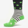 Modro-zelené bodkované unisex ponožky Fusakle Guľkopásik greenhorn