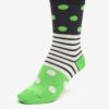 Modro-zelené bodkované unisex ponožky Fusakle Guľkopásik greenhorn