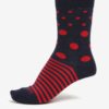 Modro-červené vzorované unisex ponožky Fusakle Guľkopásik krvavý