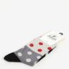 Krémovo-čierne bodkované unisex ponožky Fusakle Guličkár nerozhodný
