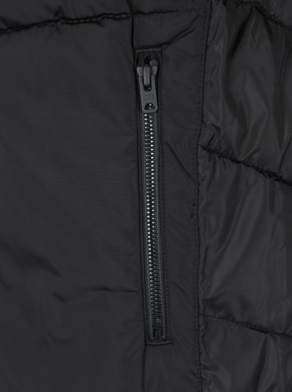 Čierna prešívaná bunda s kapucňou Jack & Jones Core Bin