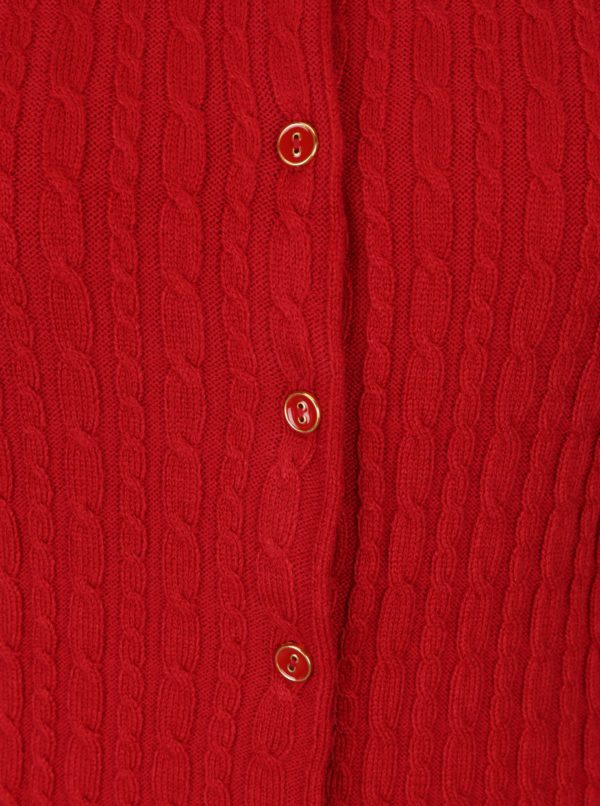 Červený dámsky vzorovaný kardigán M&Co