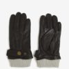 Tmavohnedé kožené rukavice Jack & Jones Vintage Victor