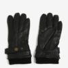Čierne kožené rukavice Jack & Jones Vintage Victor