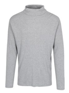 Sivé melírované rebrované tričko s rolákom Lindbergh
