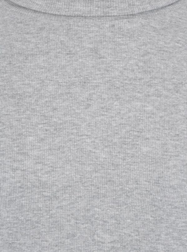 Sivé melírované rebrované tričko s rolákom Lindbergh