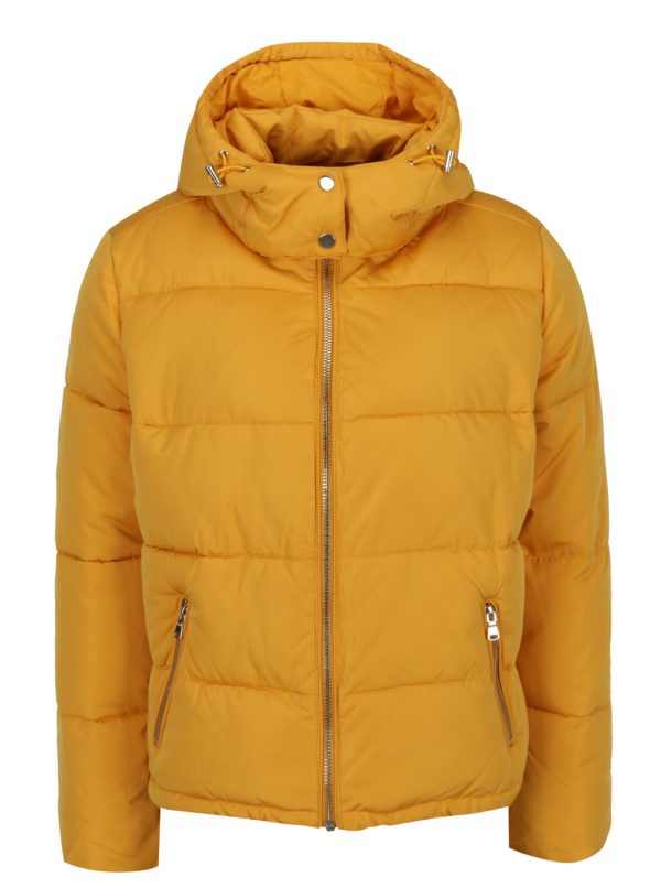 Žltá prešívaná zimná bunda Miss Selfridge
