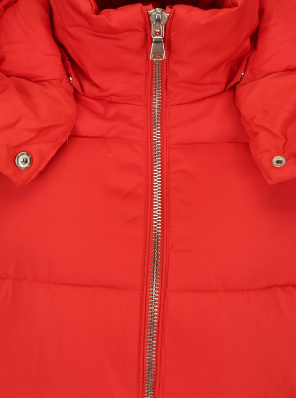Červená prešívaná zimná bunda Miss Selfridge