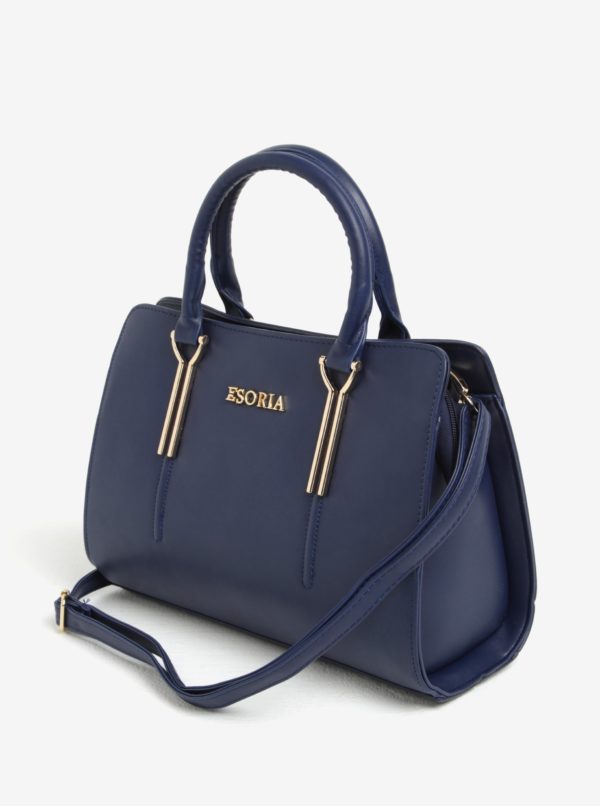 Modrá kabelka s detailmi v zlatej farbe Esoria Cilia